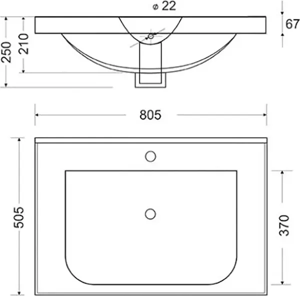 Изображение товара Умывальник Toppus Deep 80 / 0303.005