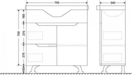 Изображение товара Тумба под умывальник Toppus Satin 80 / 9711.007