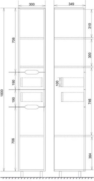Изображение товара Шкаф-пенал для ванной Toppus Satin 30 / 2911.015