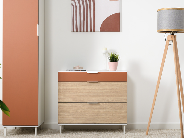 Изображение товара Шкаф-пенал Mobi Марвэл 16.316.02 (белый PE шагрень/безмолвная пустыня К514 SU)