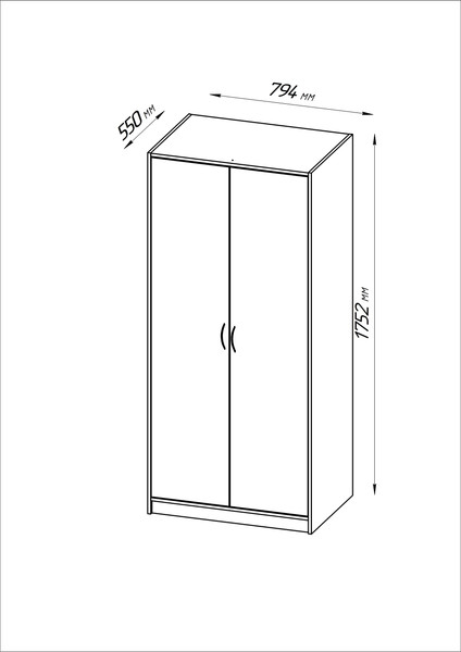 Изображение товара Шкаф Mio Tesoro Мини 2 двери 2.07.01.030.13 (серый/сонома)