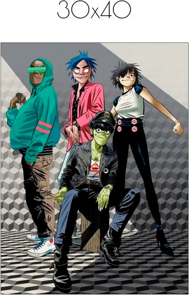 Изображение товара Постер Citydecor Gorillaz 3 (30x40)