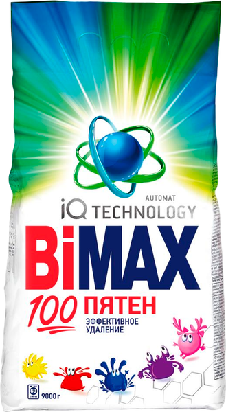 Изображение товара Стиральный порошок Bimax 100 пятен Automat (9кг)