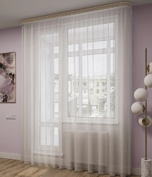 Изображение товара Гардина LEGRAND Лен 200x260 / 58142567 (белый/золото)