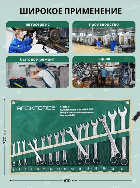 Изображение товара Набор ключей RockForce RF-5161P-M-P (504)