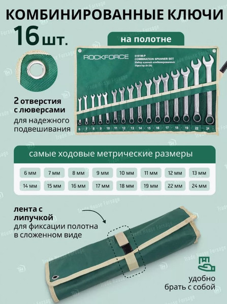 Изображение товара Набор ключей RockForce RF-5161P-M-P (504)