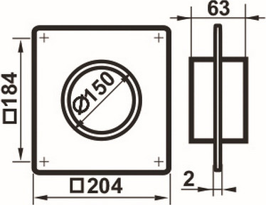 Изображение товара Соединитель воздуховода Семь ветров С настенной пластиной 150мм / 353