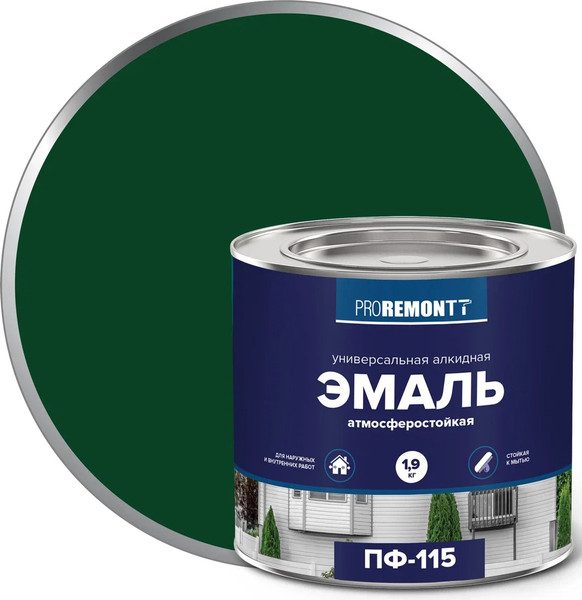 Изображение товара Эмаль Proremontt ПФ-115 (1.9кг, зеленый)