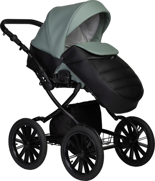Изображение товара Детская универсальная коляска INDIGO Mio Eco Plus 14 2 в 1 (05, черная кожа/шалфей кожа)