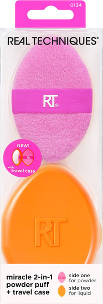 Изображение товара Спонж для макияжа Real Techniques Miracle 2-in-1 Powder Puff + Travel Case / RT10013400