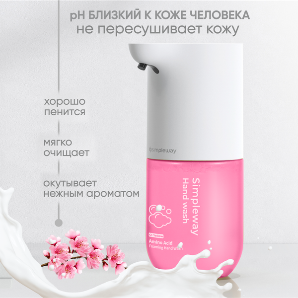 Изображение товара Сенсорный дозатор для жидкого мыла Simpleway Xiaomi Automatic Soap Dispenser / SW98278 (розовый)