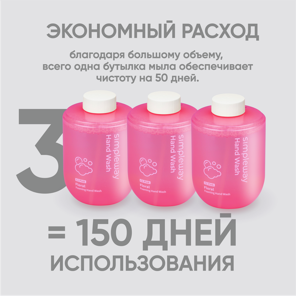 Изображение товара Мыло-пена Simpleway SW98279 (3шт, розовый)