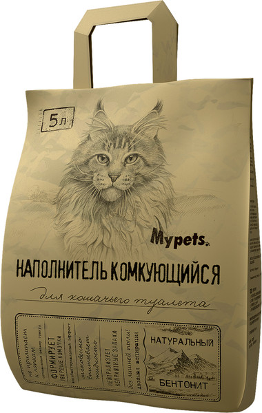 Изображение товара Наполнитель для туалета Mypets комкующийся бентонитовый (5л)