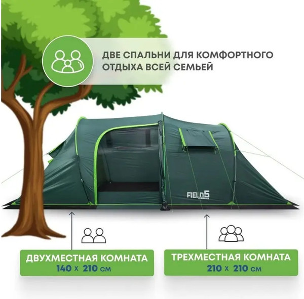 Изображение товара Палатка RSP Outdoor Field 5 / T-FI5GN (зеленый)