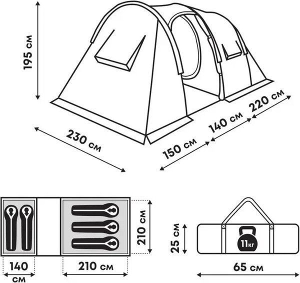 Изображение товара Палатка RSP Outdoor Field 5 / T-FI5GN (зеленый)