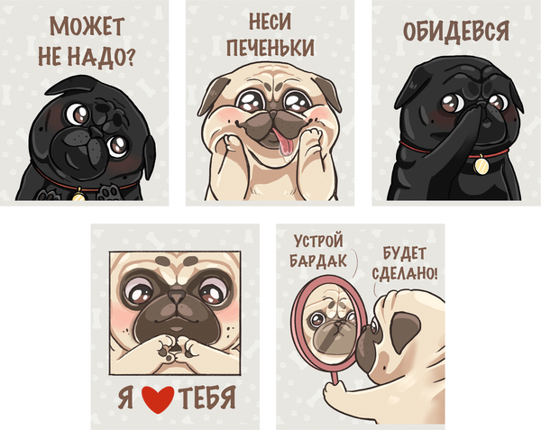 Изображение товара Тетрадь Listoff Обаятельные мопсы / ТКЛ489184