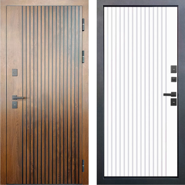 Изображение товара Входная дверь Guard Протерма мдф/мдф 96x205 правая (винорит патина/белый)