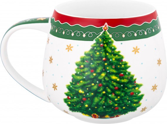 Изображение товара Чашка Elan Gallery Новогодняя елка / 420687 (зеленый узор)