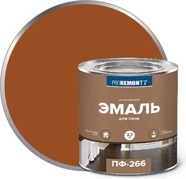 Изображение товара Эмаль Proremontt ПФ-266 (2.7кг, желто-коричневый)