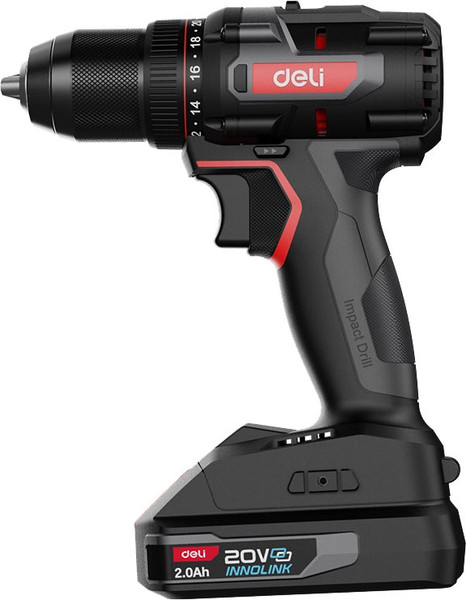 Изображение товара Аккумуляторная дрель-шуруповерт Deli EDE-DZ20-2D2