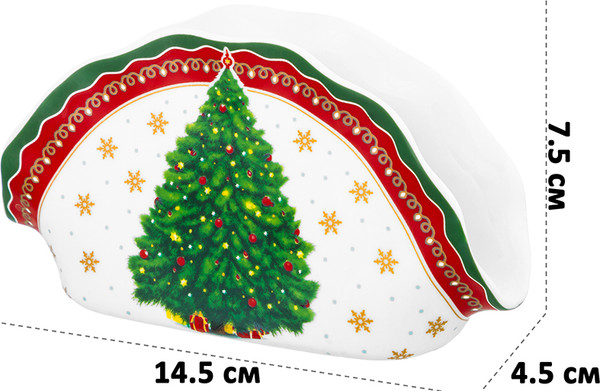 Изображение товара Салфетница Elan Gallery Новогодняя елка / 420692 (красный узор)