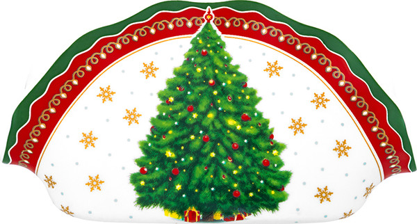 Изображение товара Салфетница Elan Gallery Новогодняя елка / 420692 (красный узор)