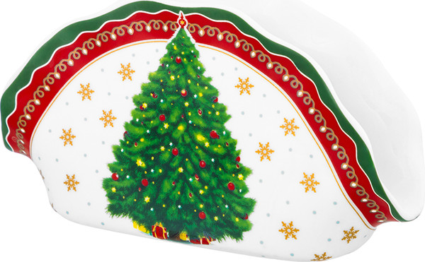 Изображение товара Салфетница Elan Gallery Новогодняя елка / 420692 (красный узор)