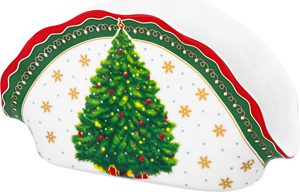 Изображение товара Салфетница Elan Gallery Новогодняя елка / 420693 (зеленый узор)