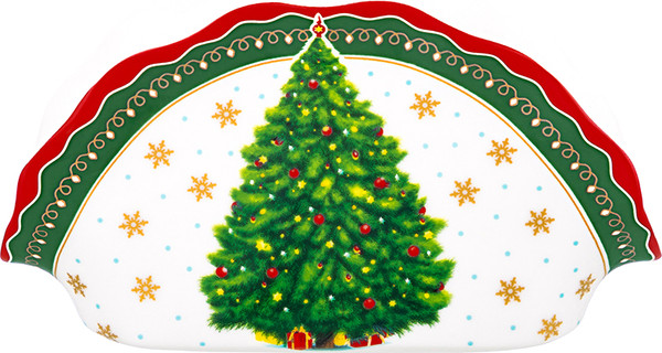 Изображение товара Салфетница Elan Gallery Новогодняя елка / 420693 (зеленый узор)