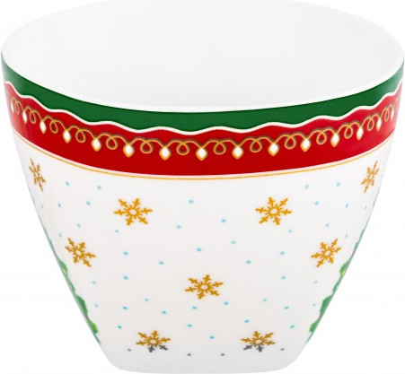 Изображение товара Чашка с блюдцем Elan Gallery Новогодняя елка / 420697 (красный узор)