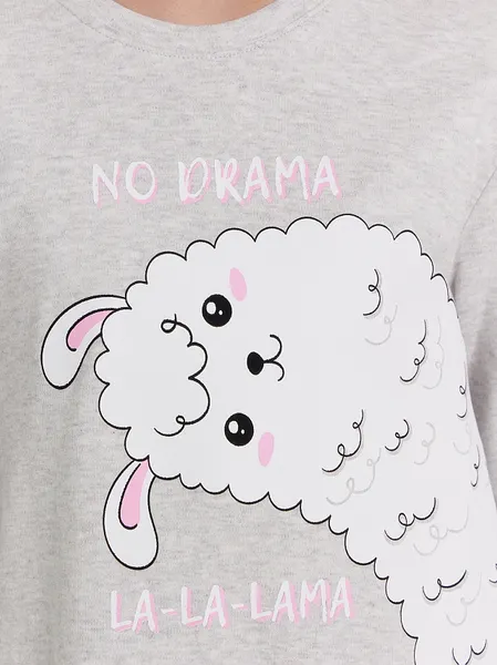 Изображение товара Пижама детская Mark Formelle 567743 (р.110-56, серый меланж 4306-А/треугольники на розовом)