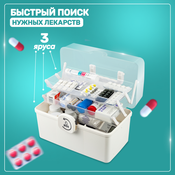 Изображение товара Органайзер для хранения Solmax&Home Аптечка / SM97224 (белый)