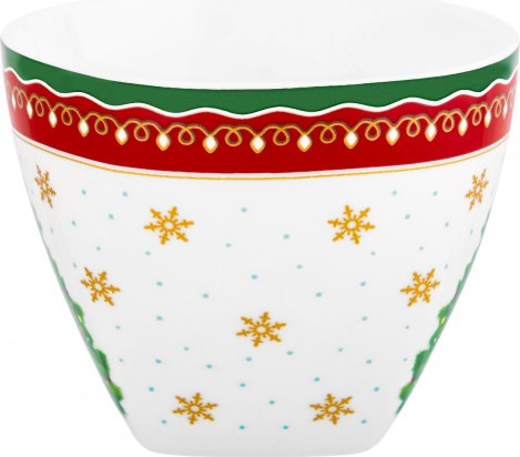 Изображение товара Чашка с блюдцем Elan Gallery Новогодняя елка / 420733 (красный узор)