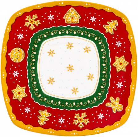 Изображение товара Чашка с блюдцем Elan Gallery Новогодняя елка / 420733 (красный узор)