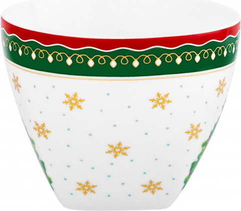 Изображение товара Чашка с блюдцем Elan Gallery Новогодняя елка / 420734 (зеленый узор)