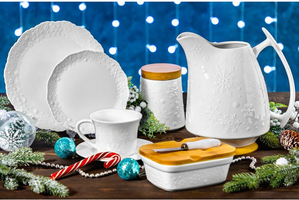 Изображение товара Набор тарелок Elan Gallery Снежинки / 540898