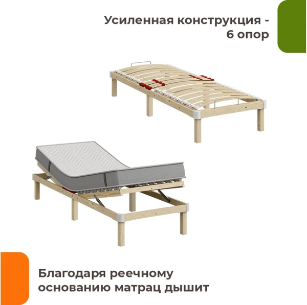 Изображение товара Односпальная кровать Домаклево Канапе Люкс 80x200 (дуофлекс)
