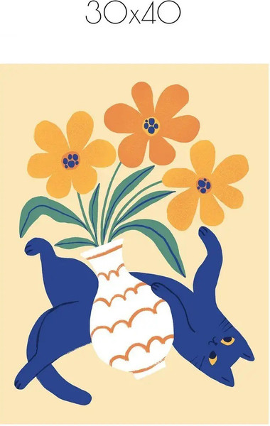 Изображение товара Постер Citydecor Кот и ваза 1 (30x40)