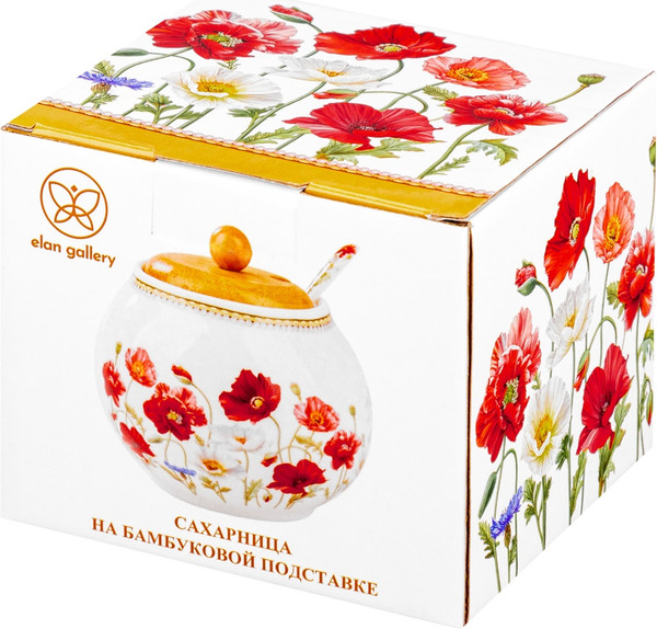 Изображение товара Сахарница Elan Gallery Маки + ложка / 420654