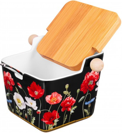 Изображение товара Емкость для хранения Elan Gallery Маки на черном / 420638 