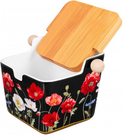 Изображение товара Емкость для хранения Elan Gallery Маки на черном / 420638 