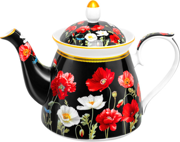 Изображение товара Заварочный чайник Elan Gallery Маки на черном / 420666