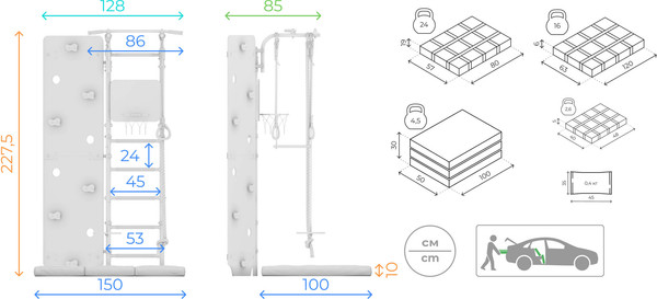 Изображение товара Шведская стенка Romana S7 Pro № 01.21.8.06.490.03.06-24 (6.07.00 + 6.59.00-01 + 5.021.10 + 6.08.01)