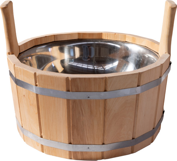 Изображение товара Шайка СаунаОпт С нержавеющей вкладкой двуручная / ШДНП-12 (12л)