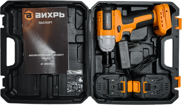 Изображение товара Аккумуляторный гайковерт Вихрь АГ-300/20Li (72/24/4)