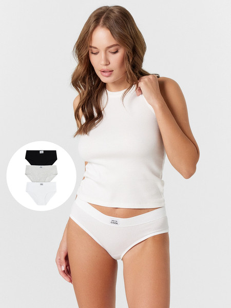 Изображение товара Комплект женских трусов Mark Formelle 412491-3 (р.102, белый-10/декор)