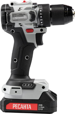 Изображение товара Аккумуляторная дрель-шуруповерт Ресанта ДА-20-2ЛК-БП (75/14/15)