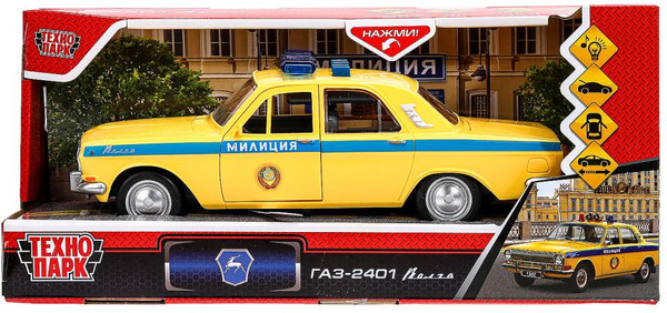 Изображение товара Автомобиль игрушечный Технопарк Газ-2401 Милиция / 2401-22PLPOL-YE