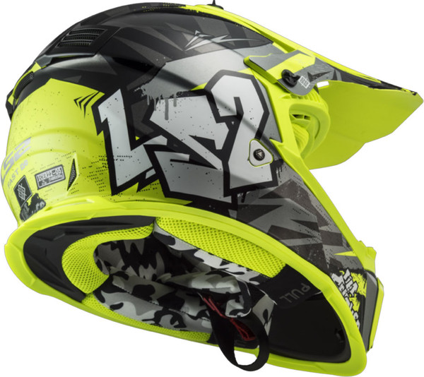 Изображение товара Мотошлем LS2 MX437 Fast 2 Mini Crusher (L, черный/желтый)