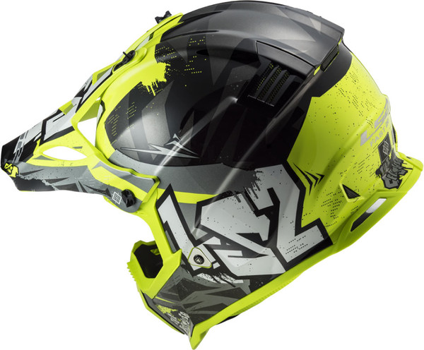 Изображение товара Мотошлем LS2 MX437 Fast 2 Mini Crusher (S, черный/желтый)